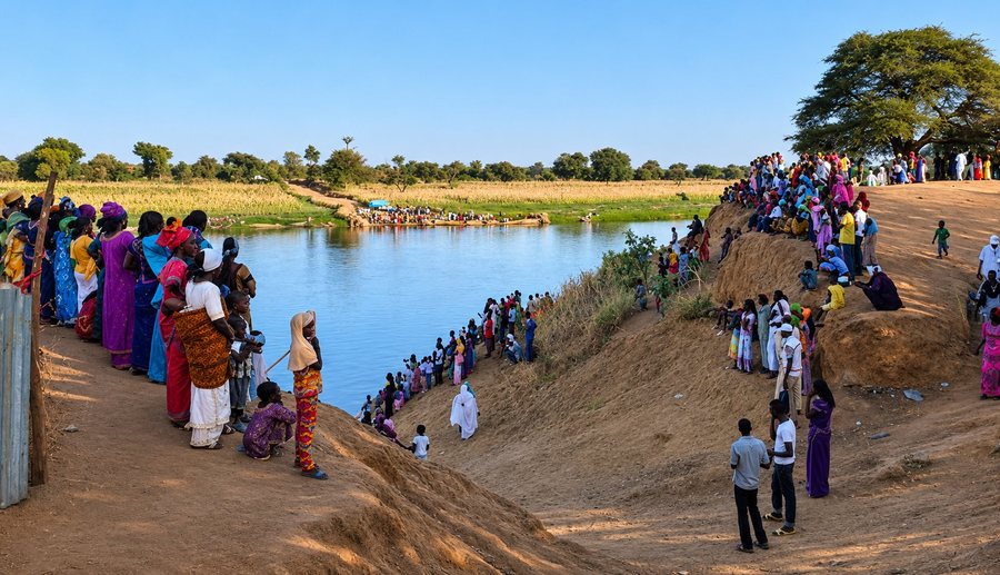 Rassemblement festif sur les berges du fleuve Sénégal à Saldé — territoire d'exception